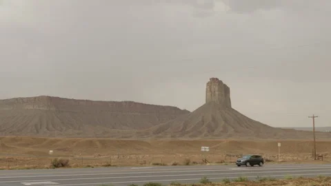 Unique natural rock formation called Chimney Rock in Colorado, USA. Stock Footage 282710843