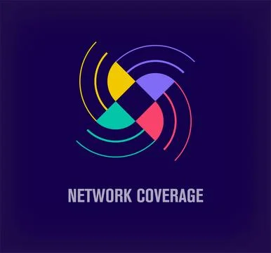 Unique network coverage logo. Stock Illustration