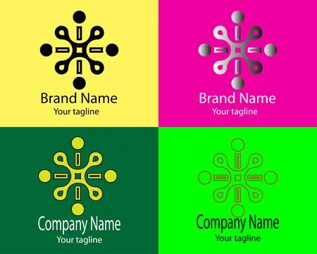 Unique Network Nexus Logo Stock Illustration