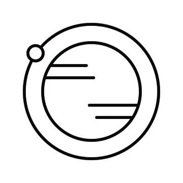Unique Orbit Vector Line Icon Stock Illustration