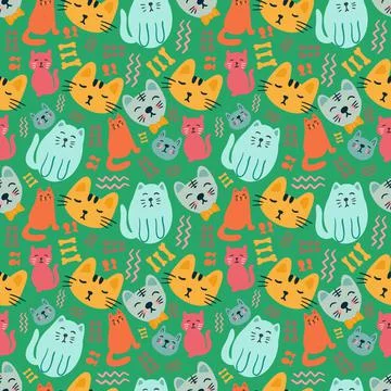 Unique pattern of cat cute animals Illustrazione stock
