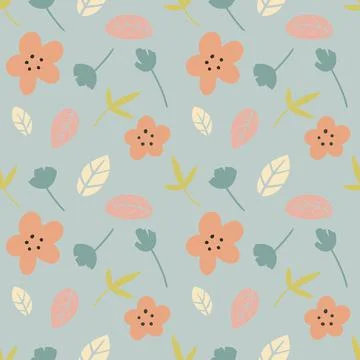 Unique pattern of flowers and leaf Stock Illustration