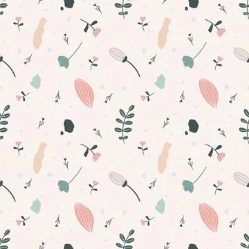 Unique pattern of flowers and leaf Stock Illustration
