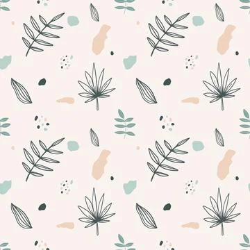 Unique pattern of flowers and leaf Stock Illustration