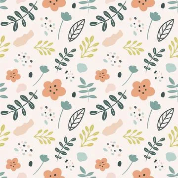 Unique pattern of flowers and leaf Stock Illustration