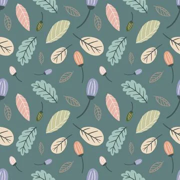 Unique pattern of flowers and leaf Stock Illustration
