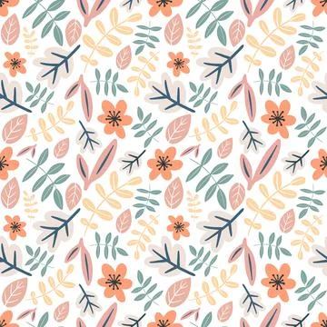 Unique pattern of flowers and leaf Illustrazione stock