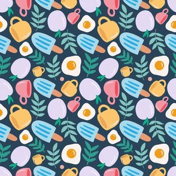 Unique pattern of food dessert Stock Illustration
