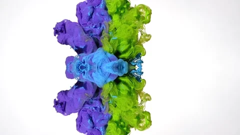 The unique pattern of mixing colorful ink Video stock 317796480