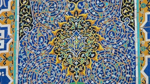 Unique patterns printed on a mosque Stock Footage 91284174