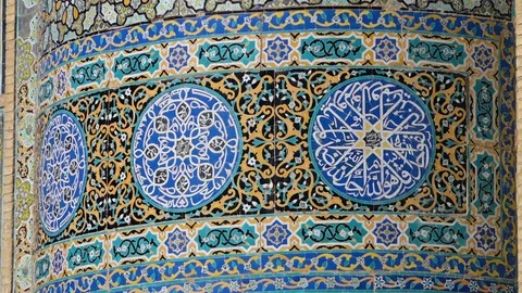 Unique patterns printed on a mosque Stock Footage 91284340