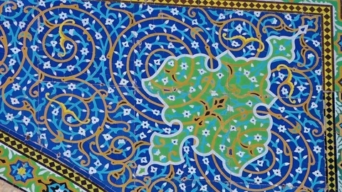 Unique patterns printed on a mosque Stock Footage 91284638