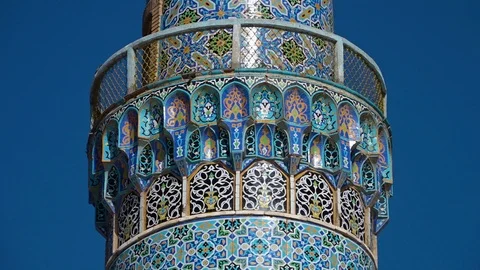 Unique patterns printed on a mosque Stock Footage 91284770