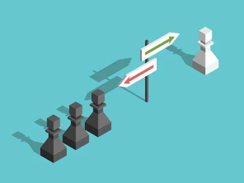 Unique pawn, different direction Stock Illustration