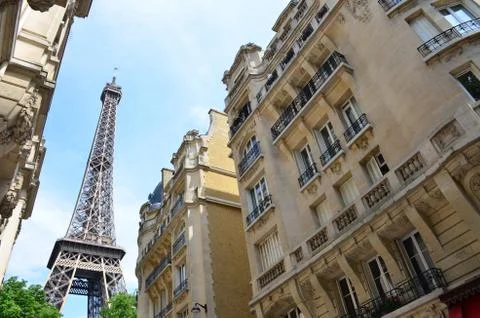 Unique perspective of the Eiffel Tower Foto stock