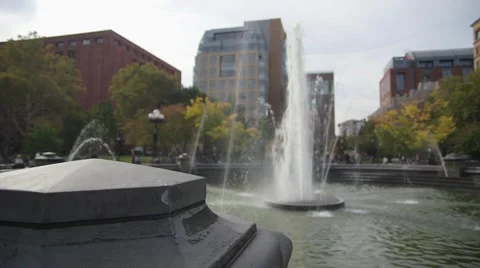 Unique Perspective of Washington Square Park Fountain NYC Stock Footage 52971258