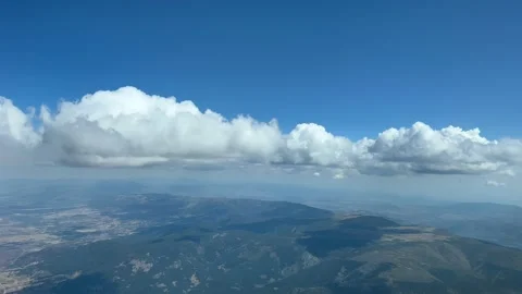 Unique pilot point of view during the descent for the approach to Madrid Stock Footage 212383502