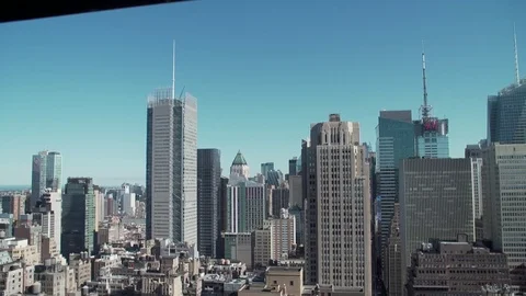 Unique POV view from office window H&amp;M Building, Salesforce Tower, Kips Bay, Stock Footage 83550813