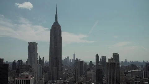 Unique POV view from office window south Empire State Building, Midtown, Lower Stock Footage 83550849