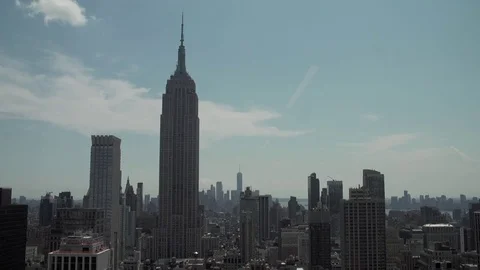 Unique POV view from office window south Empire State Building, Midtown, Lower Stock Footage 83550851