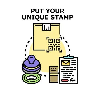 Unique professional identification stamping creative concept Stockillustratie