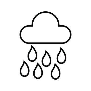 Unique Raining Vector Line Icon Stock Illustration