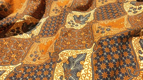 Unique Real Abstract Background Of Batik Fabric Textile Handmade Stock Footage 150994828