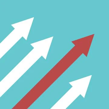 Unique red diagonal arrow Stock Illustration