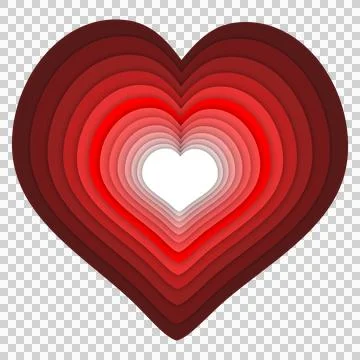 A unique red heart frame with a layered effect, perfect for love and romanc.. Illustrazione stock