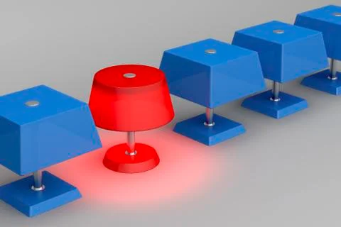 Unique red lamp 스톡 일러스트