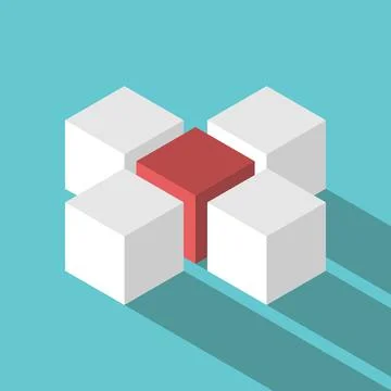 Unique red leader cube Stock Illustration