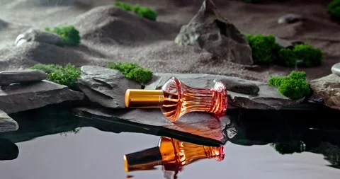 Unique red perfume with the scent of ozone and desert. Vidéo 332622658