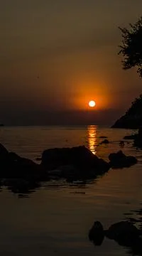 Unique reflection of the sunset Stock Photos