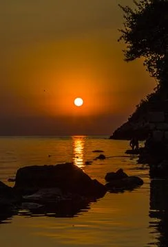 Unique reflection of the sunset Stock Photos