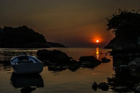 Unique reflection of the sunset Stock Photos