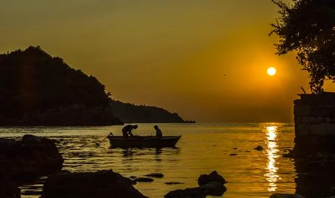 Unique reflection of the sunset Stock-Fotos