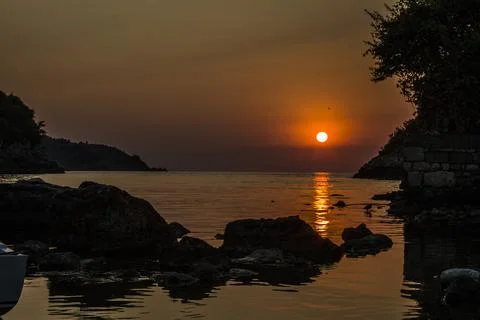 Unique reflection of the sunset Stock Photos