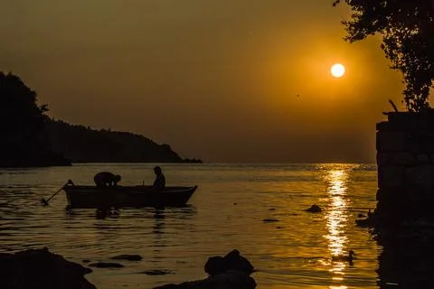 Unique reflection of the sunset Stock Photos