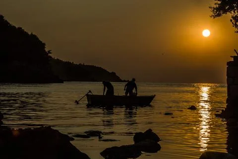 Unique reflection of the sunset Stock Photos