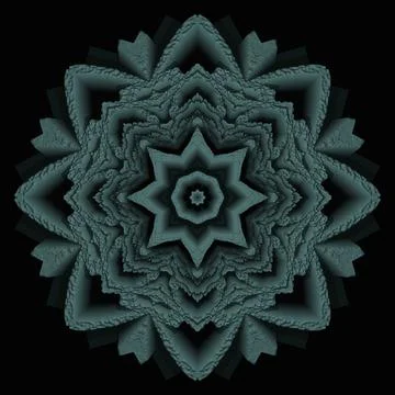 Unique repetition texture details 3D design ornament black background Stock Illustration