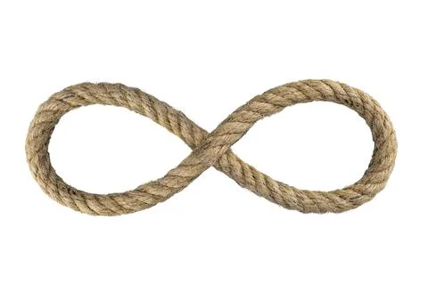 A Unique Representation of an Infinity Symbol Using Braided Natural Jute Ro.. Stock Photos