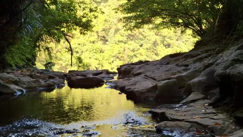 Unique River Potholes Geological Formations Stock Footage 342043967