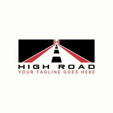 Unique road with initial H font like bridge automotive driving freeway Stock Illustration