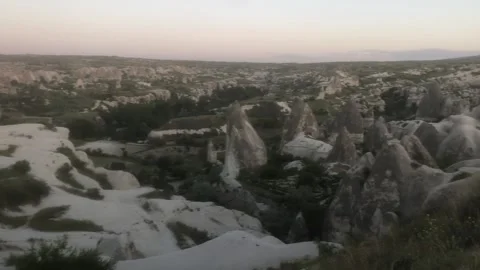 A unique rock formation landscape in Cappadocia, Turkey Stock Footage 340007162