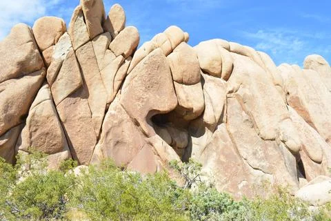 Unique Rock Formations Create Stunning Natural Art in the Desert Stock Photos