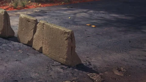 Unique Rock Formations on a Pathway Create a Natural Art Display in the Forest Stock Footage 346694867