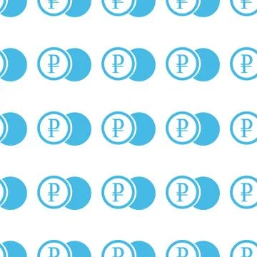 Unique Rouble coin seamless pattern Stock Illustration