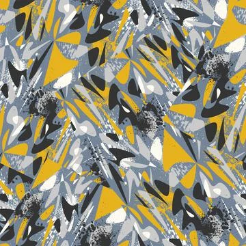 Unique seamless abstract pattern with chaotic vector shapes and grunge spots Stock Illustration