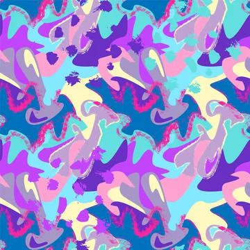 Unique seamless abstract pattern with chaotic vector shapes and grunge spots Stock Illustration