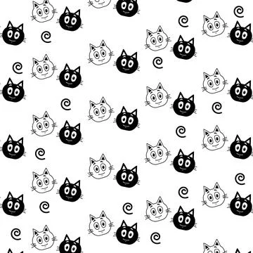 Unique seamless pattern cat design Stock Illustration